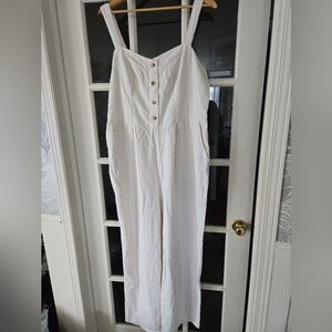 Linen Elegant White Jumpsuit